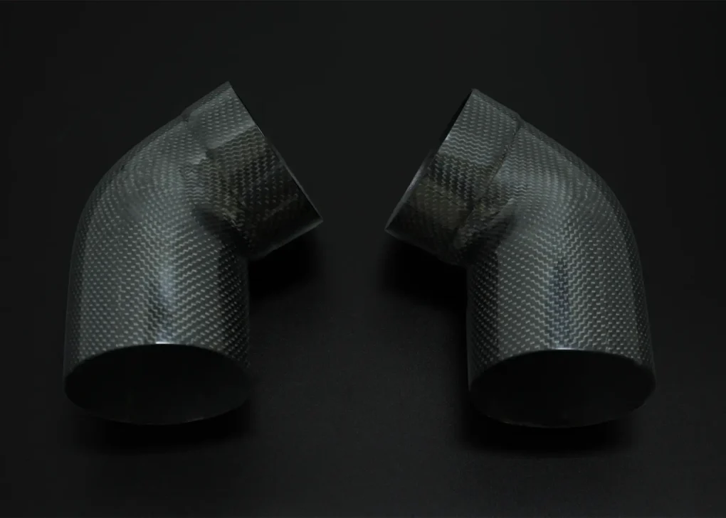 Coppia di condotti aria in carbonio "lucidi" per serbatoio da competizione, Honda RVF750 RC45