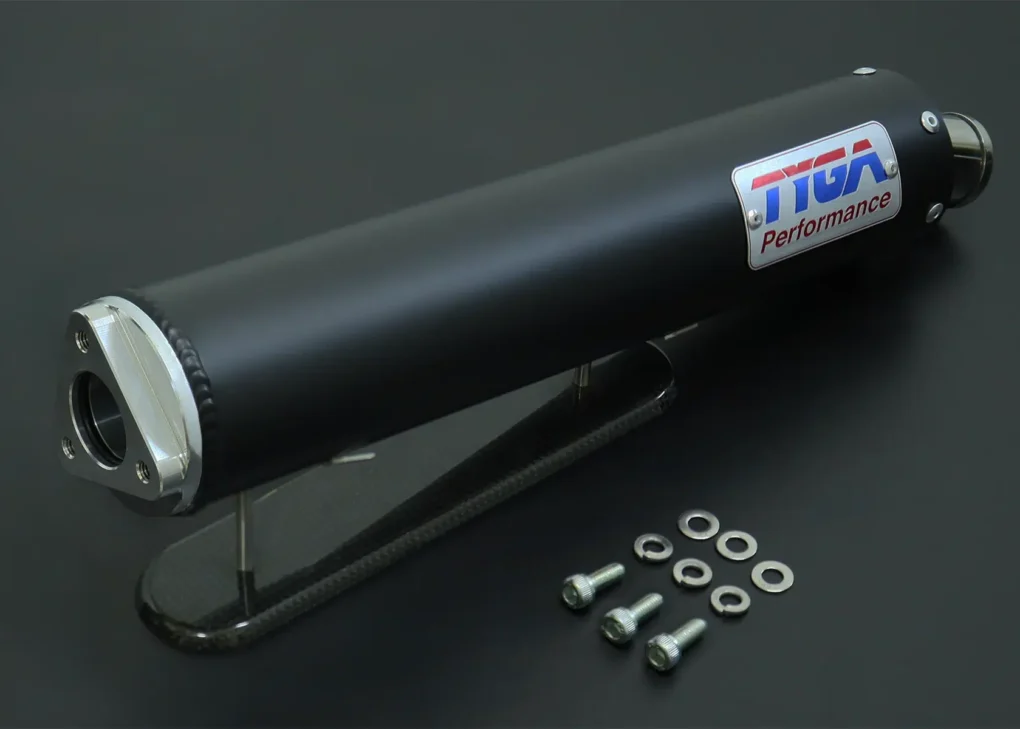 Alternative view of Silenziatore Premium in alluminio "BLACK" per 2T con fondello in acciaio inox