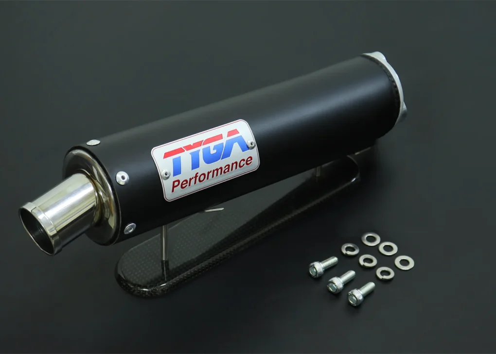 Silenziatore Premium in alluminio "BLACK" corto per 2T con fondello in acciaio inox