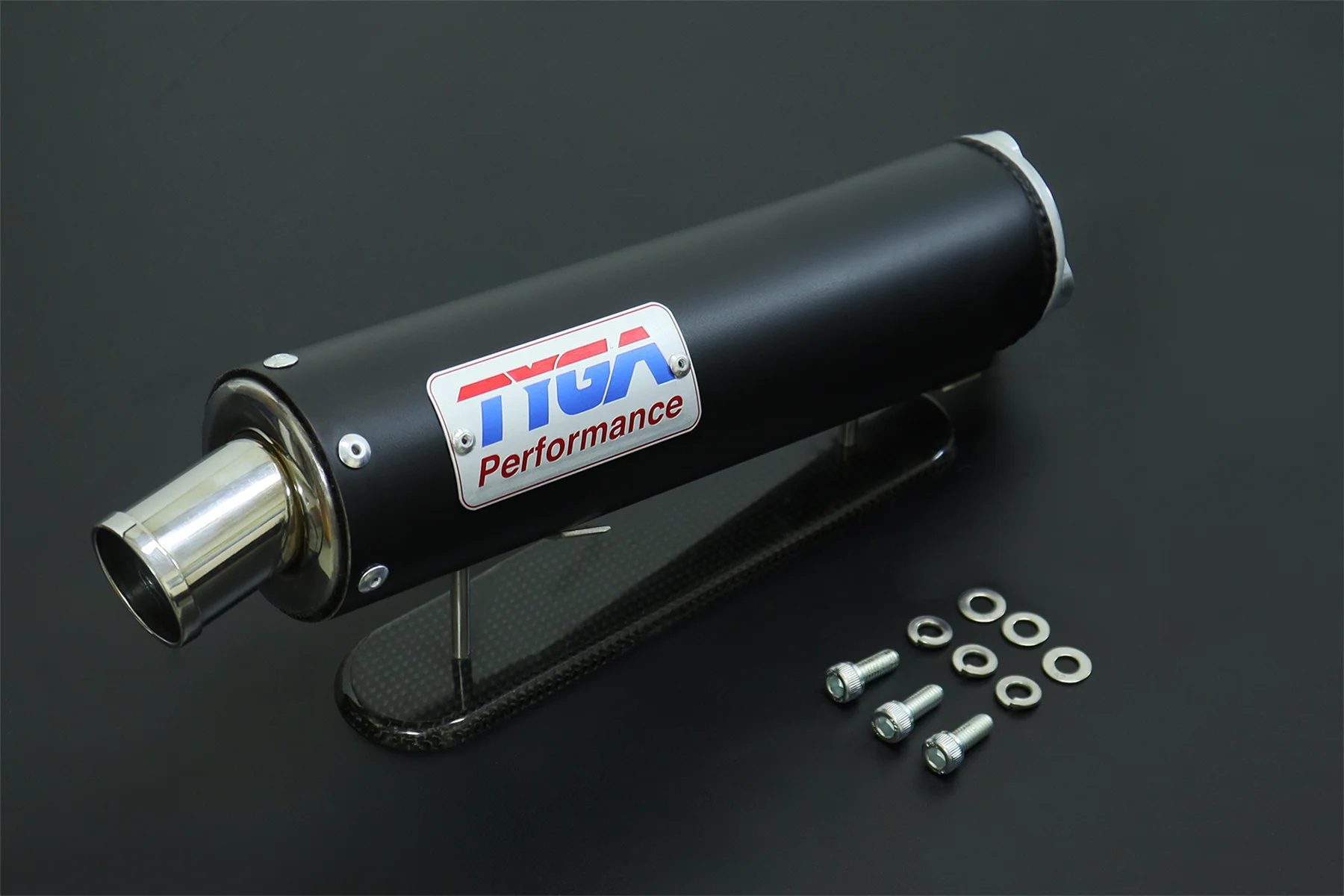 Silenziatore Premium in alluminio "BLACK" corto per 2T con fondello in acciaio inox