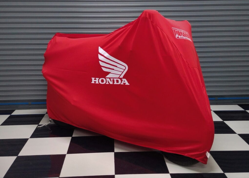 Telo coprimoto antipolvere TYGA, Rosso Honda con logo Bianco